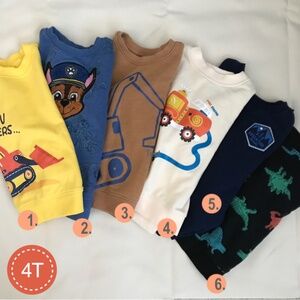 6 Kids Pullover Jersey Knit Sweatshirts 4T | Boys/Girls